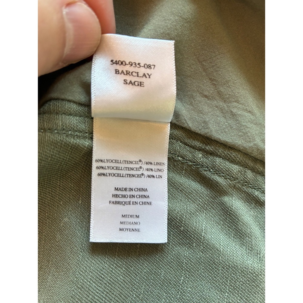 Rails Barclay Sage Green Tencel Linen Double Breasted Utility Jacket Medium - Picture 5 of 8